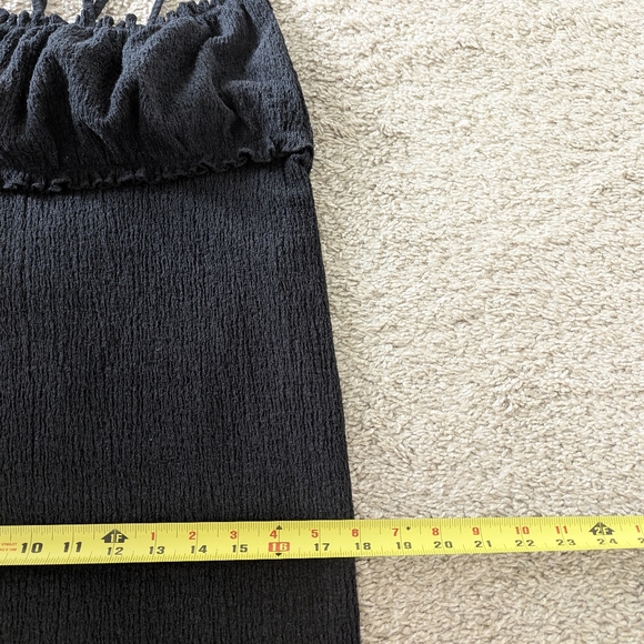 Free People Beach Vetrina Black Cozy Knit Ruched Strappy Open Back Mini Dress - Picture 7 of 10